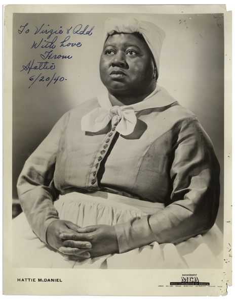 Lot of Three Hattie McDaniel 8'' x 10'' Signed Photos, Including One as Mammy From ''Gone With the Wind''